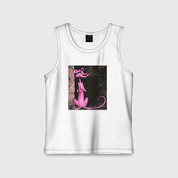 Майка детская хлопок Розовая пантера у стены, цвет: белый