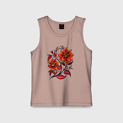 Майка детская хлопок Алый цветок, цвет: пыльно-розовый