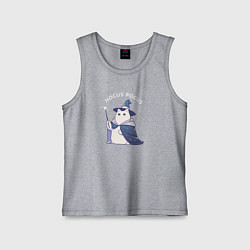 Майка детская хлопок Волшебник кот фокус-покус, цвет: меланж