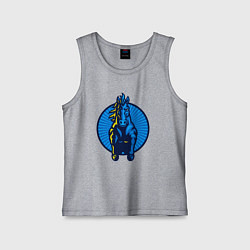 Майка детская хлопок Синий скакун, цвет: меланж