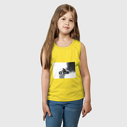 Майка детская хлопок Крутой байкер скетч, цвет: желтый — фото 2
