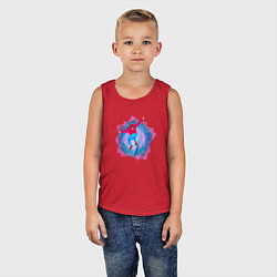 Майка детская хлопок Парень на скейте, цвет: красный — фото 2