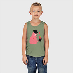 Майка детская хлопок Мишкин чай, цвет: авокадо — фото 2