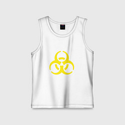 Майка детская хлопок Токсик - знак биоопасности, цвет: белый