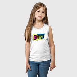 Майка детская хлопок Рашн гёрл стиль 90-х, цвет: белый — фото 2