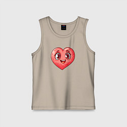 Майка детская хлопок Милое сердечко, цвет: миндальный