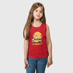 Майка детская хлопок Влюблённые на закате солнца, цвет: красный — фото 2