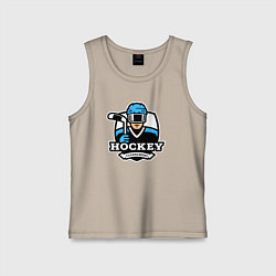 Майка детская хлопок Турнир по хоккею, цвет: миндальный