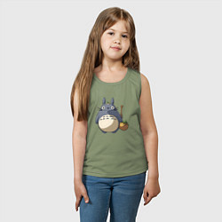 Майка детская хлопок Смешной тоторо, цвет: авокадо — фото 2