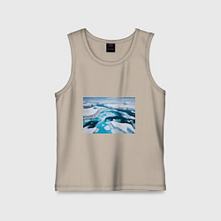 Майка детская хлопок Арктический лед, цвет: миндальный