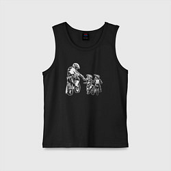 Майка детская хлопок Поколения мотоциклистов, цвет: черный