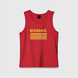 Майка детская хлопок Big bang с желтыми полосами, цвет: красный