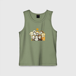 Майка детская хлопок Exo милые персонажи, цвет: авокадо