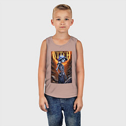 Майка детская хлопок Костлявая ведьма - хэллоуин, цвет: пыльно-розовый — фото 2