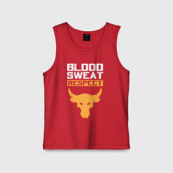 Майка детская хлопок Blood sweet respect logo, цвет: красный