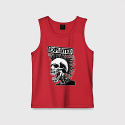 Майка детская хлопок The exploited - punk skull, цвет: красный