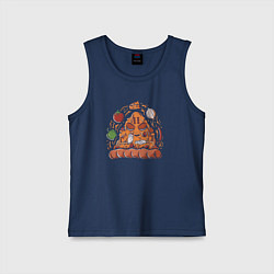 Майка детская хлопок Pizza namaste, цвет: тёмно-синий