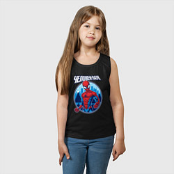 Майка детская хлопок Человек-паук и ёлки зимой, цвет: черный — фото 2