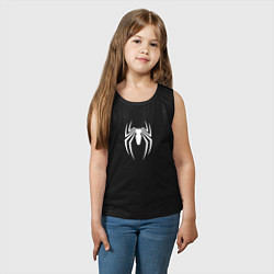 Майка детская хлопок Spider man logo, цвет: черный — фото 2
