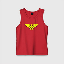 Майка детская хлопок Wonder woman logo, цвет: красный