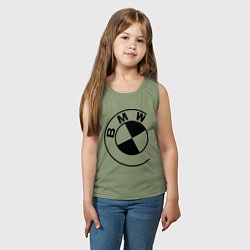 Майка детская хлопок БМВ значок, цвет: авокадо — фото 2