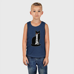 Майка детская хлопок Кот Саурон, цвет: тёмно-синий — фото 2