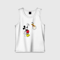 Майка детская хлопок Микки Маус и Плуто, цвет: белый