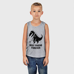 Майка детская хлопок Godzilla best friend, цвет: меланж — фото 2