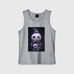 Майка детская хлопок Полосатый снеговик, цвет: меланж