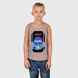 Майка детская хлопок NASA плакат, цвет: пыльно-розовый — фото 2