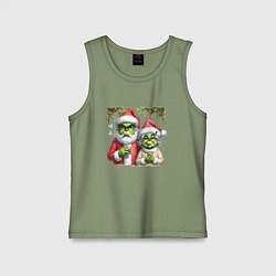 Майка детская хлопок Гринч и миссис похититель рождества, цвет: авокадо