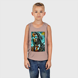 Майка детская хлопок Cyber Harry Potter - ai art fantasy, цвет: пыльно-розовый — фото 2