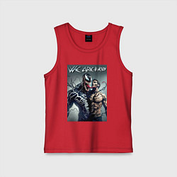 Майка детская хлопок Eddie and Venom - ai art fantasy, цвет: красный