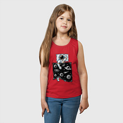 Майка детская хлопок Космический сон, цвет: красный — фото 2
