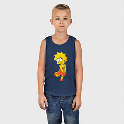 Майка детская хлопок Lisa Simpson, цвет: тёмно-синий — фото 2