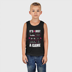 Майка детская хлопок Игра в кальмара, цвет: черный — фото 2