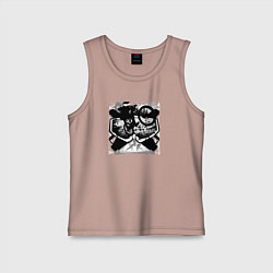 Майка детская хлопок Лесные райдеры, цвет: пыльно-розовый