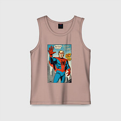Майка детская хлопок Spider-Trump - retro, цвет: пыльно-розовый
