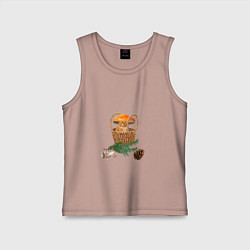 Майка детская хлопок Лесное приключение, цвет: пыльно-розовый