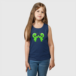 Майка детская хлопок Пришелец дай пять, цвет: тёмно-синий — фото 2