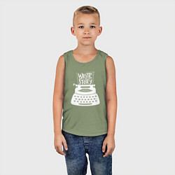 Майка детская хлопок Напиши историю, цвет: авокадо — фото 2