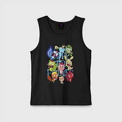 Майка детская хлопок Счастливые лесные друзья, цвет: черный