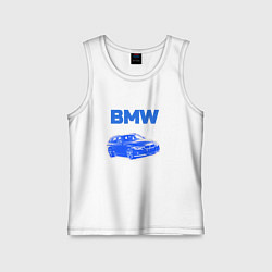 Майка детская хлопок Blue bmw, цвет: белый