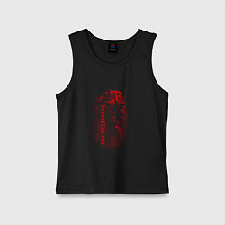 Майка детская хлопок Космодесантник в багровых тонах, цвет: черный