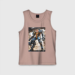 Детская майка Девушка управляет огромным мехом