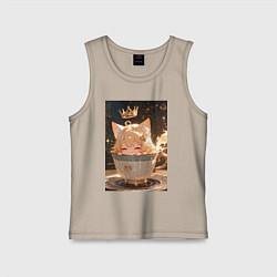 Детская майка Кошечка с короной в чашке