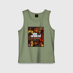 Майка детская хлопок The weeknd постер гта, цвет: авокадо
