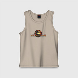 Майка детская хлопок Лого Mortal Kombat, цвет: миндальный