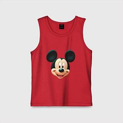 Майка детская хлопок Mickey mouse head, цвет: красный