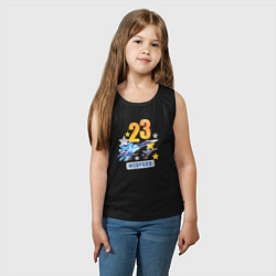 Майка детская хлопок 23 февраля - самолет, цвет: черный — фото 2